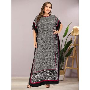 Vrouwen Casual Korte Mouw Luipaard Print Jurk Plus Size Afrikaanse Dashiki Losse Abaya Kaftan Ramadan Gewaad Marokkaanse Gown VKDR2122