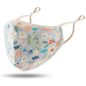 Volwassen Mode Floarl Bloemenprint Maskers Verstelbare Safet Beschermen Wasbare Katoenen Masker Gezicht Maskers Masque Adulte Lavable #45