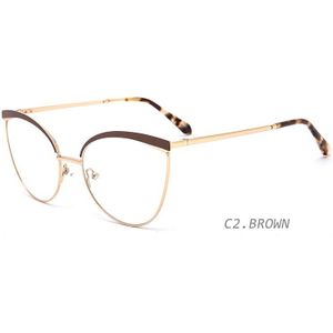 Kansept Vrouwen Cat Eye Metalen Brilmontuur Bijziendheid Computer Brillen Frame Lady Stijlvolle Brillen