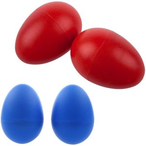 2 Paar Plastic Percussion Musical Ei Maracas Shakers Red & Blue