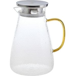 1.5L/2L Transparant Glas Water Werper Kruik Hittebestendige Karaf Sap Thee Pot Ketel Pitcher Met Roestvrij Stalen Deksel
