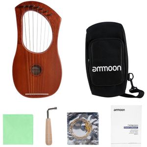 Ammoon Kleine 7-String Lier Harp Lier Piano Staaldraad Snaren Mahonie Multiplex Body Mahonie Fineer Topboard String Instrument