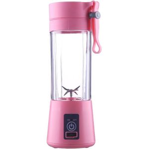 380 Ml Mini Usb Oplaadbare Elektrische Juicer Fles Fruit Blender Mixer Draagbare Roze