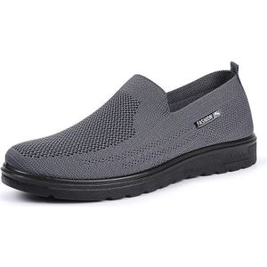 Lichtgewicht Man Casual Schoenen Comfortabele Ademende Mannen Sneaker Slip-On Black Grey Instappers Maat 39-43 Mesh mocassin