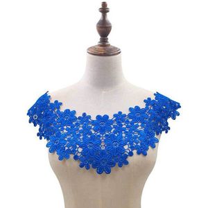 1Pc Kleur Kant Stof Jurk Applique Motief Blouse Naaien Versieringen Diy Hals Holle Nep Kraag Kostuum Decoratie Accessoires