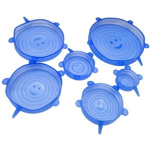 Universal Siliconen Zuig Deksel 6Pcs Vacuum Seal Stretch Sealer Kom Kan Pan Pot Caps Cover Keuken Kookgerei Accessoires