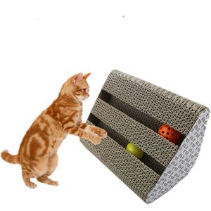 Huisdier Kat Speelgoed Gegolfd Papier Scratcher met Catnip Lounge Handmad Kitten Krabpaal Interactieve Speelgoed