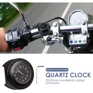 Klassieke Textuur Motorfiets Klok Waterdicht Duurzaam Praktische Multi-Functionele 22-25Mm Dia Stuur Horloge Lichtgevende Quartz Klok