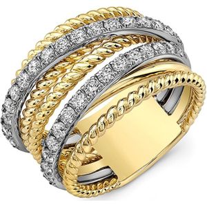Luxe Vrouwelijke Mannelijke Witte Crystal Ring Vintage Gouden Trouwringen Voor Vrouwen Mannen Charm Zirkoon Geometrische Engagement Ring