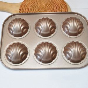 Carbon Staal 6-Hole Madeleine Banaan/Shell Cakevorm Bakvorm Pan Non-stick Voor Maken Franse madeleine Cake