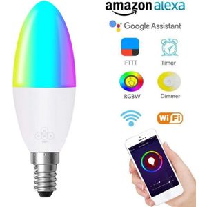 1pcs WiFi Smart Lamp LED 6W RGB E14/E10/E27/B22 kleur veranderende lamp voice Remote App Controle werk met Alexa Google Thuis