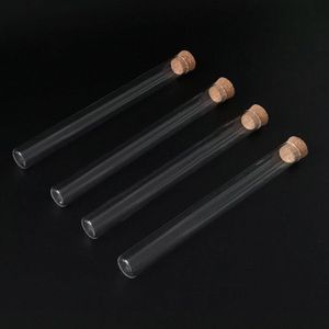 20 stks/partij 15x150mm Clear Vlakke Bodem Glazen Reageerbuis Met Kurk voor School Laboratorium Benodigdheden