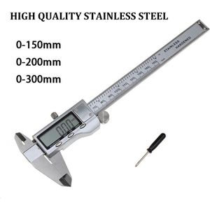 Alle Metalen Roestvrij Staal Digitale Display Elektronische Schuifmaat 0-150Mm 200Mm 300Mm Met Diepte Meten staaf