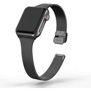 Slanke Riem Voor Apple Horloge Se 6 5 4 Band 44Mm 40Mm Rvs Metalen Armband Voor Iwatch serie 3 2 1 Accessoires Horlogeband