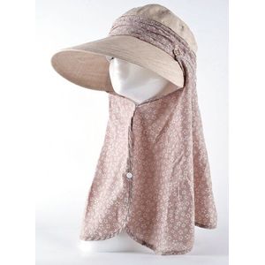 TQMSMY Zomer Zon Hoeden voor Vrouwen anti UV met foldabe sjaal hoed kleine bloem beschermen de nek tulband strik caps TMP08