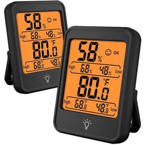 Indoor Thermometer Digital Hygrometer Room Thermometer Humidity Monitor with Backlight, Suitable for Bedroom, Baby Room