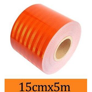 15 Cm X 5 M Reflecterende Orange Riem Auto Super Grade Reflecterende Sticker Orange Reflecterende Waarschuwing Tape