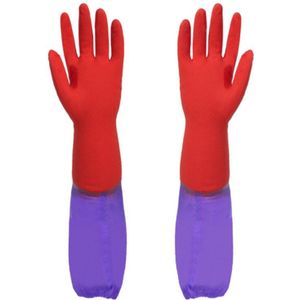 1 Paar Schoonmaak Handschoenen Keuken Afwassen Handschoen Extended Waterdichte Rubberen Warme Handschoenen Ï¼car Wassen Handschoenen, Car Cleaning G8TE