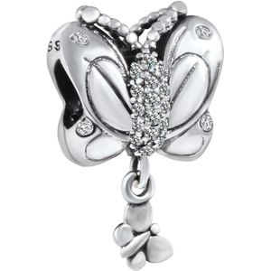 100% 925 Sterling Zilver 1:1 Goud Decoratieve Vlinder Charm Bead Diy Ketting Armband Hanger Vrouwen Sieraden