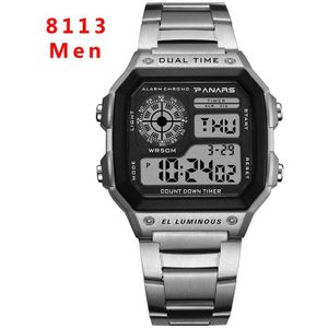 Sanda Gold Mannen Digitale Horloges Luxe Mannelijke Elektronica Horloge Man Rvs Waterdichte Klok Horloges Mannen