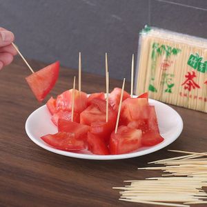 240 Stks/zak Bamboe Tandenstoker Wegwerp Natuurlijke Tandenstokers Fruit Double Head Sharp Tand Sticks Familie Restaurant Care Tool