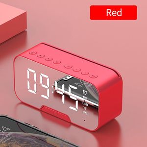 Bluetooth Speaker Met Fm Radio Led Spiegel Wekker Subwoofer Muziekspeler Snooze Desktop Klok Draadloze