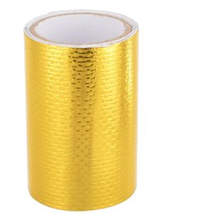 1 Roll 5*80 Cm Fiberglass Lijm Zelfklevende Reflecterende Goud Hoge Temperatuur Hitteschild Wrap Waterdichte Tape