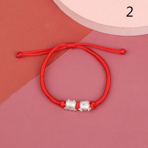 5 Stijlen Verstelbare Jaar Van Ox Souvenir Koe Geluk Rode Touw Armband Chinese Knoop Koe Armbanden