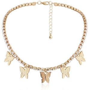 Stonefans Monarch Vlinder Ketting Hanger Rhinestone Sieraden Voor Vrouwen Bling Crystal Choker Verklaring Ketting Tennis Chain