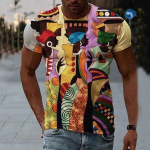 Casual Mannen T-shirt Retro Korte Mouw Gedrukt Tops Dagelijkse Mode Leisure Mannelijke Tops Streetwear Lente Zomer Herfst