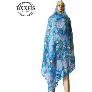 Afrikaanse vrouwen Sjaals, moslim borduren vrouwen netto sjaal met strass, Mooie grote sjaal voor sjaals wraps