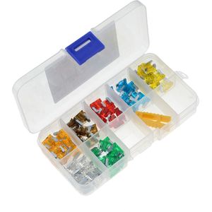 70 Stks/partij Auto Vrachtwagen Micro Blade Zekeringen 5A 7.5A 10A 15A 20A 25A 30A Amp Plastic Box Assortiment Met Clip