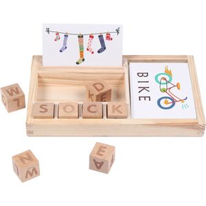 Cognitieve Matching Letter Spel Houten Engels Alfabet Card Game Machine Brief Spelling Spel Puzzel Vroege Educatief Speelgoed #30