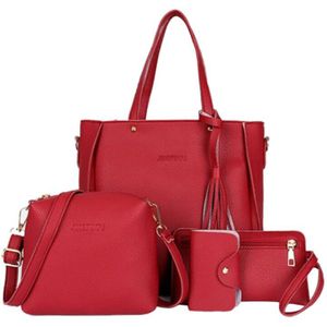 Vrouwen Kaart Tas Handtas Messenger Bag Bag Set Goedkope Mode Kwastje Portemonnee 4 Stuks Effen Kleur wilde Persoonlijkheid