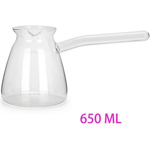 Hittebestendig Glas Turkse Koffie Pot 500/650Ml Turk Handleiding Koffiezetapparaat Transparante Espresso Koffie Waterkoker Maker thee