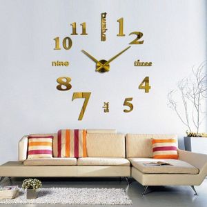3D Quartz Wandklok Modern Echte Grote Acryl Wandklokken Spiegel Muursticker Grote Decoratie Klok Voor Home Living kamer