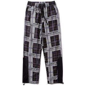 Aolamegs Joggingbroek Plaid Print Broek Mannen Grote Zakken Losse Broek Elastische Taille Trekkoord Casual Loose Hip Hop Streetwear