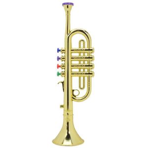 Kid Trompet Gouden Gecoat Abs Kinderen Voorschoolse Muziek Speelgoed Wind Instrument