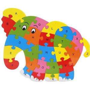 Engels Alfabet Dier/Dinosaurus Puzzel Kinderen Houten Speelgoed Kinderen Early Learning Onderwijs Speelgoed Voor Kinderen Puzzel
