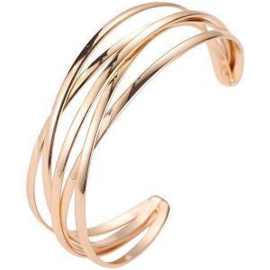 Goud Eenvoudige Metalen Lijn Armband Voor Vrouwen Sieraden Mode Opening Kruis Meisje Armband Cadeau Sieraden