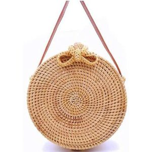 Ronde Stro Tassen Zomer Stijl Vrouwen Handtassen Bohemian Rotan Crossbody Tassen Handgemaakte Geweven Strand Ronde Zakken L100