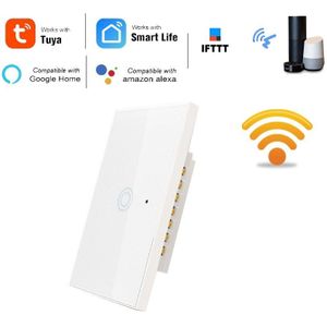 Smart Wifi Muur Lichtschakelaar 1Gang Druk Schakelaar Afstandsbediening Smart Leven Tuya App Werken Met Alexa Google Thuis us Plug