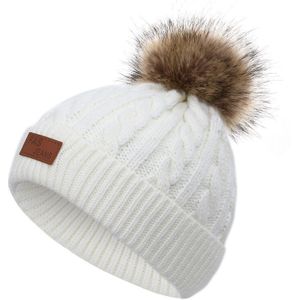 Leuke Peuter Kids Winter Hoeden Meisjes Jongens Baby Warm Houden Haak Muts Kinderen Bont Bal Beanie Cap Pasgeboren Baby baby Caps