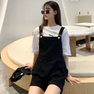 Rompertjes Vrouwen Plus Size 4XL Effen Witte Denim Speelpakjes Koreaanse Preppy Stijl Leuke Dames Basic Eenvoudige Leisure Losse Bovenkleding