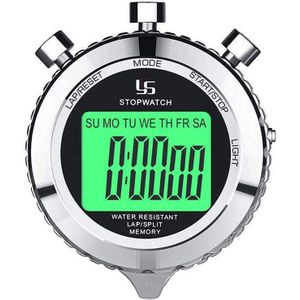 Ys Digitale Stopwatch Timer Metalen Stop Horloge Met Achtergrondverlichting, 2 Lap Stopwatch Timer Voor Sport Concurrentie
