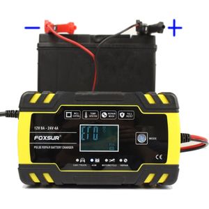 Automatische Auto Acculader 12V 8A 24V 4A Smart Snel Opladen voor AGM GEL NAT Loodaccu oplader Digitale LCD Display