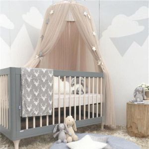 60*240Cm Netto Garen Baby Klamboe Met 4M Ster Opknoping Decoratie Kids Prinses Bed Luifel Bedcover beddengoed Koepel Plafond Tenten
