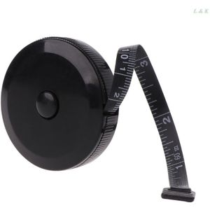1.5M/60Inch Zwarte Tape Maatregelen Dubbelzijdige Intrekbare Tools Automatische Abs Flexibele Mini Naaien Meetlint