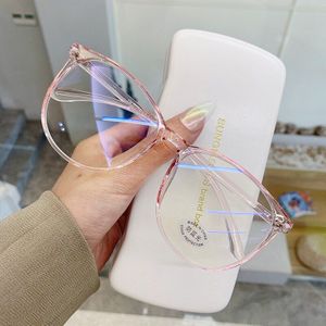 Uvlaik Computer Brilmontuur Vrouwen Mannen Blauw Licht Blokkeren Ronde Brillen Optische Transparante Spektakel Brillen Frames