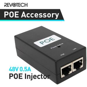 Brand en 10/100 Mbps Desktop POE Injector Voeding Ingang 100 v-240 v output 48 v 0.5A